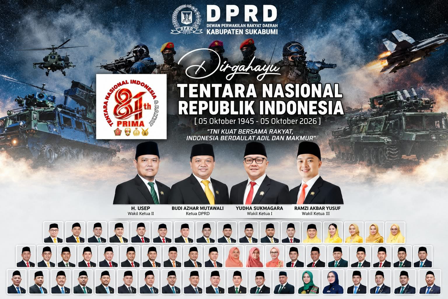 Peringati HUT TNI ke-81, DPRD Sukabumi Dorong Soliditas TNI